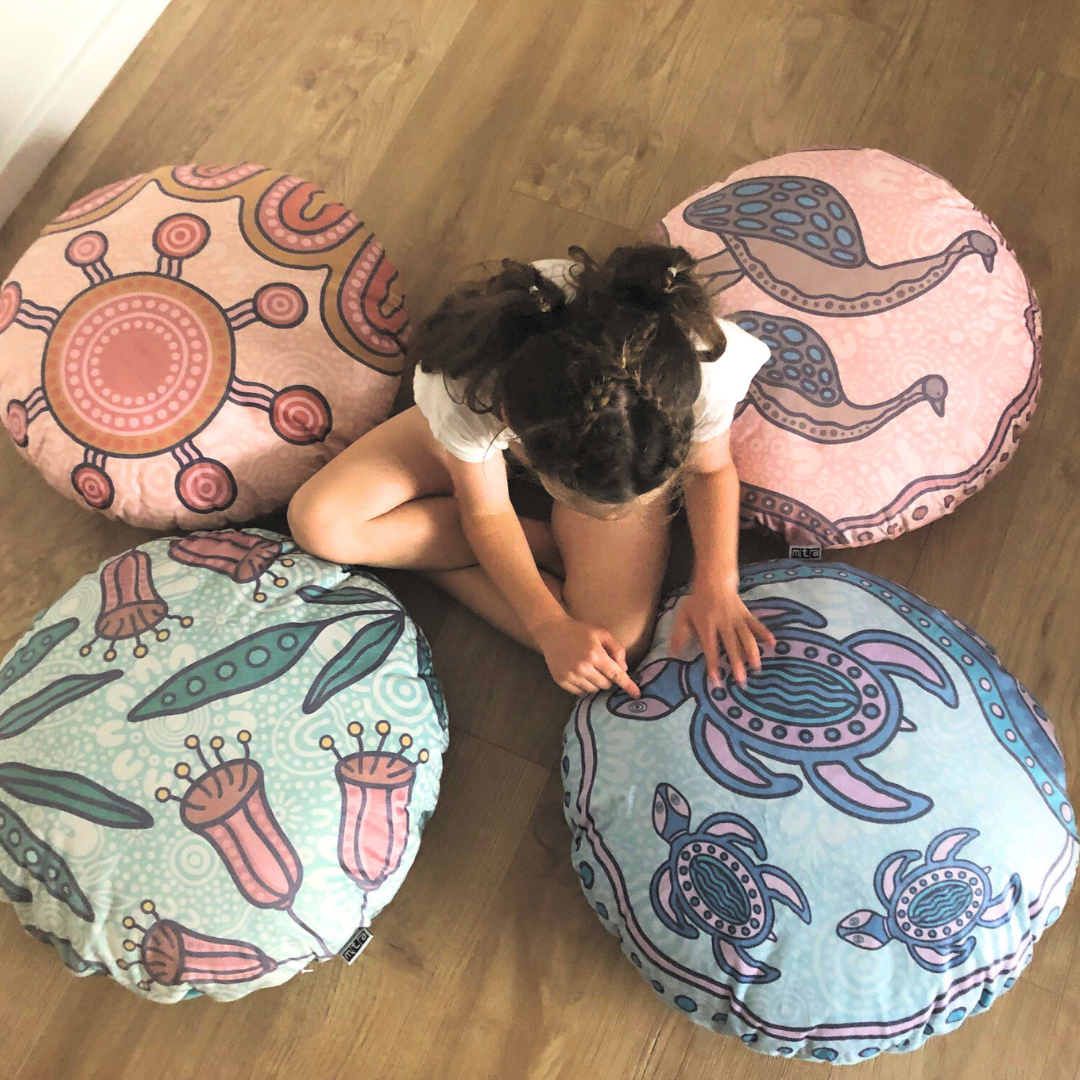 Mirii Art Round Aboriginal Cushions Set of 4 