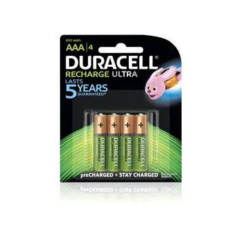  Duracell Rechargeable AAA Batteries, 4 Count Pack