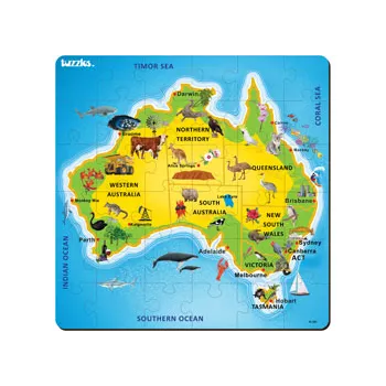 Tuzzles Australian Map Giant Floor Puzzle 36 Pieces