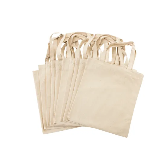 Calico Bags with Handle Pack of 10