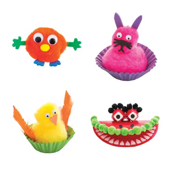 Creatistics Neon Pom Poms Assorted Sizes- Pack of 150
