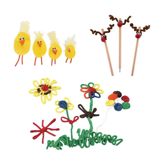 Creatistics Assorted Pipe Cleaners Class Pack 30 cm- Pack of 1000