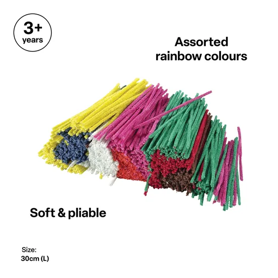 Creatistics Assorted Pipe Cleaners Class Pack 30 cm- Pack of 1000
