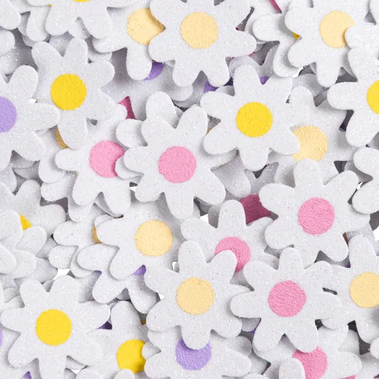 Glitter Daisy Stickers - Pack of 200