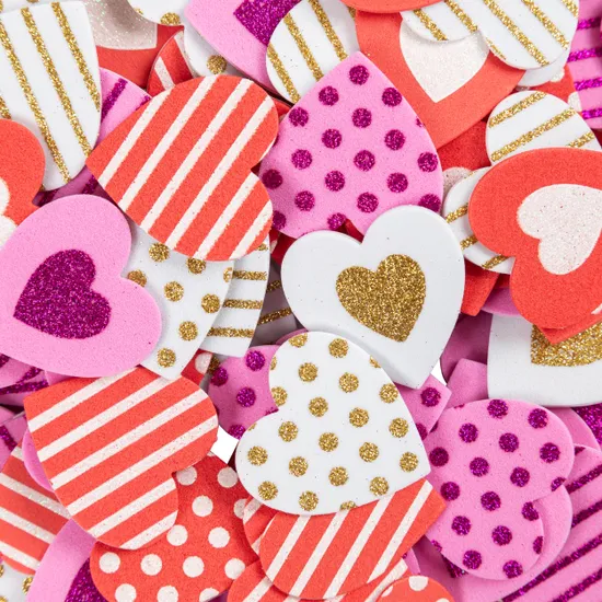 Foam Heart Stickers - Pack of 300