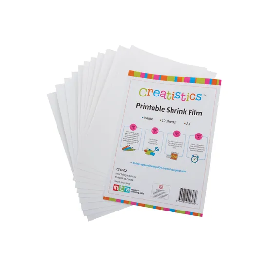 White Printable Shrink Film – Pack of 12