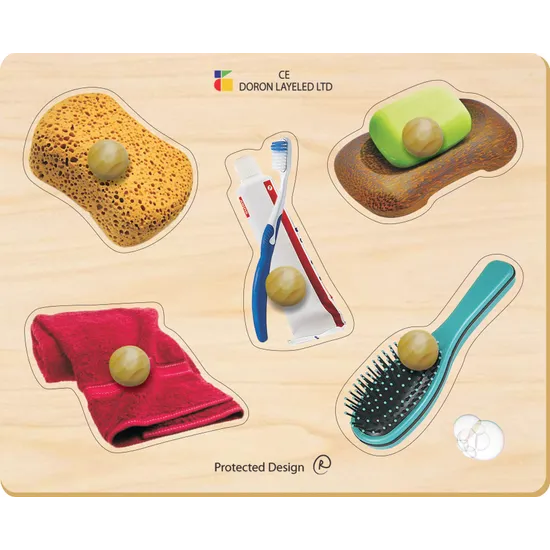 Bathroom Items Wooden Knob Puzzle 5 Pieces - MTA Catalogue
