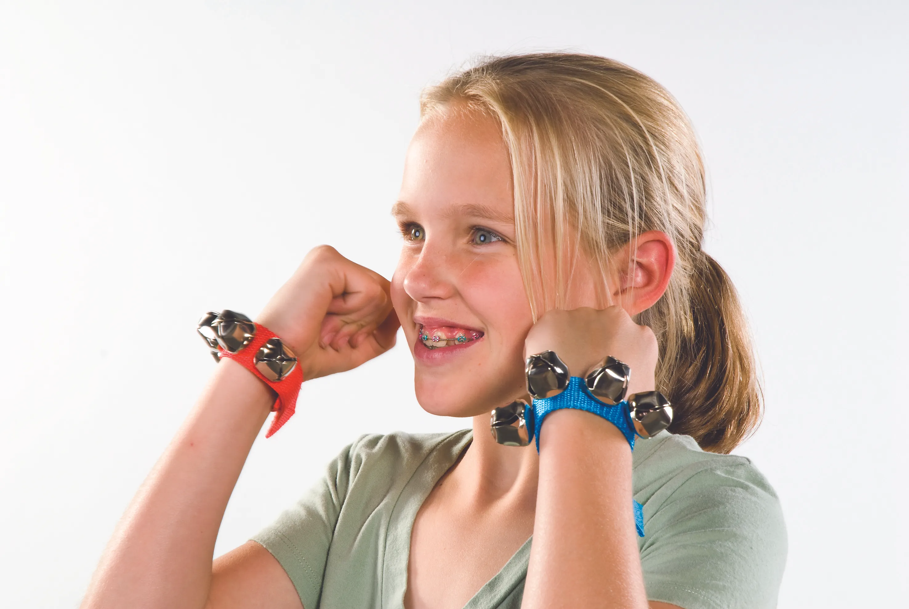 2 Pcs Multi Color Musical Rhythm Toys And Nylon Band Wrist Bell Ankle Bells Band Wrist Bell Wrist Foot Bell Instrument For Kids Baby Adult Best Holiday Birthday Party Gifts(Green