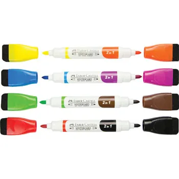 Faber-Castell Bi-Colour Magnetic Whiteboard Markers 4 Pack