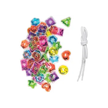Image showcasing Liquid Filled Sensory Lacing Shapes Set