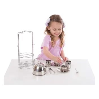 Melissa and doug stainless steel tea set online