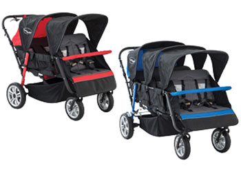 Max Rosie Hexa Multi Seat Strollers Blue Red Set of 2