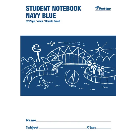 Writer Student Notebook Navy Blue 250x175 mm 4 mm 32p