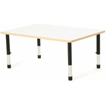 Natural Spaces Adjustable Height Rectangular Table - White - 120 (L) x 80 (W) x 39-61.5 (H) cm