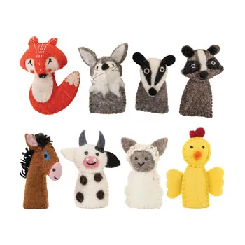 Papoose Finger Puppets Farm Animal 4pcs Set