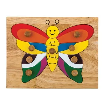 Butterfly Wooden Knob Puzzle 9 Pieces