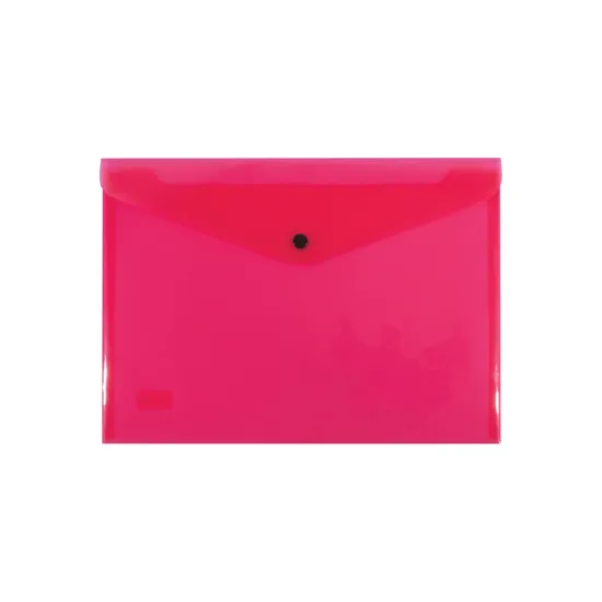 Document Wallet A4 Button Close Red