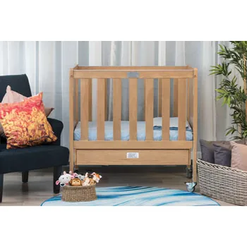 SafeSpace Compact Cot Mattress & Drawer Natural