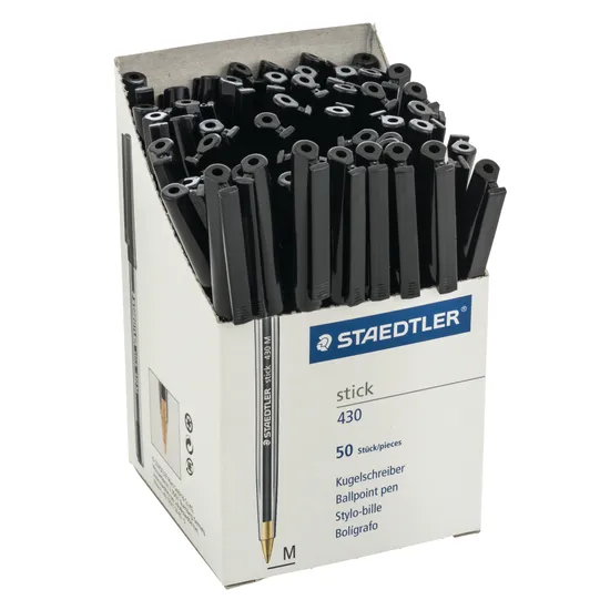 Staedtler Stick Ballpoints Black - Pack of 50