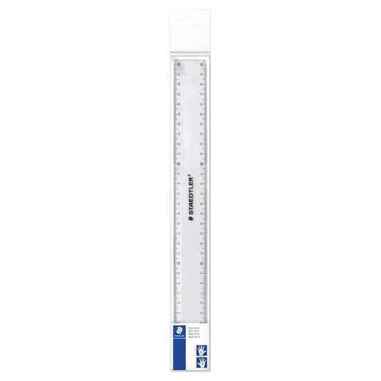 Staedtler Plastic Clear 30cm Ruler PK 20
