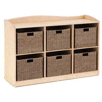 Stockholm 6 Compartment Cabinet with Woven Baskets