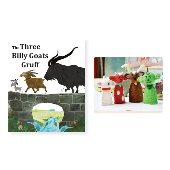 Three Billy Goats Gruff Book & Finger Puppets