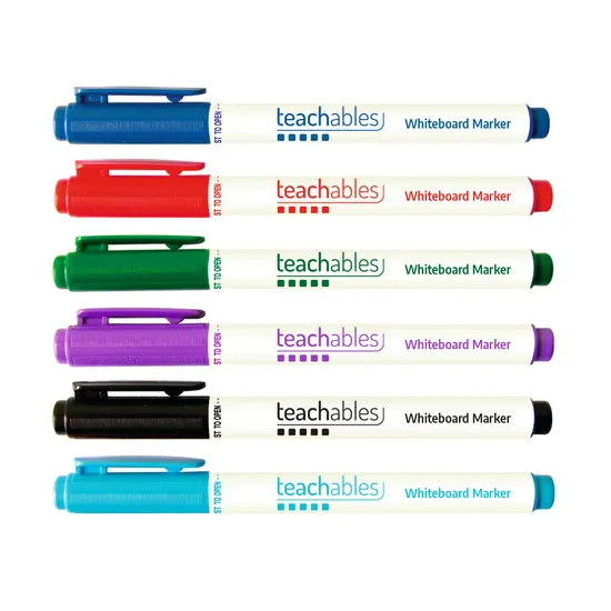 Teachables Whiteboard Markers Thinline Asst - Pack of 12