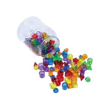 Translucent Geometric Shapes in Jar - Set of 120 pc