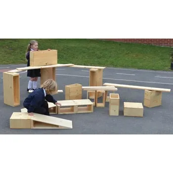 Large wooden block set on sale